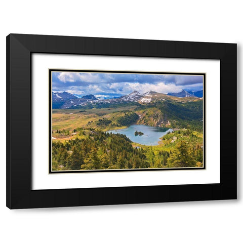 Canada-British Columbia-Rock Isle Lake Mountain and lake landscape Black Modern Wood Framed Art Print with Double Matting by Jaynes Gallery
