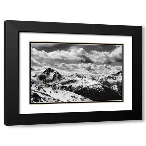 Canada-British Columbia-Whistler BandW of Fitzsimmons Range in Garibaldi Provincial Park  Black Modern Wood Framed Art Print with Double Matting by Jaynes Gallery