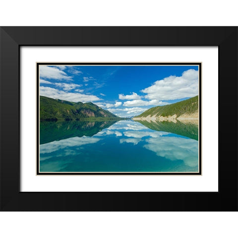 Canada-British Columbia-Muncho Lake Provincial Park Reflections in Muncho Lake Black Modern Wood Framed Art Print with Double Matting by Jaynes Gallery