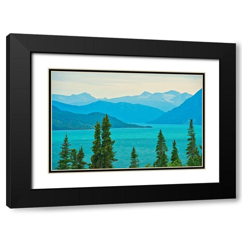 Canada-British Columbia Tutshi Lake and Coast Mountains landscape Black Modern Wood Framed Art Print with Double Matting by Jaynes Gallery