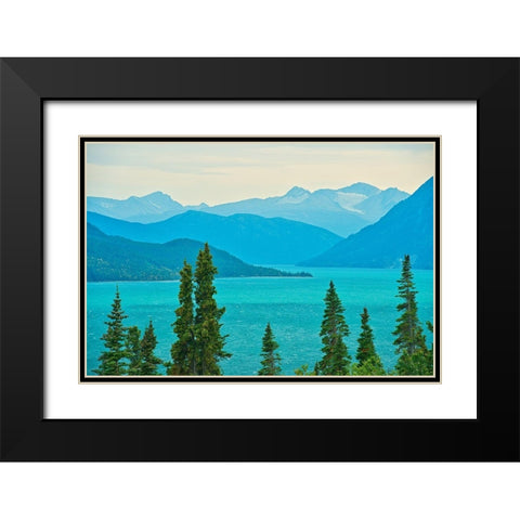 Canada-British Columbia Tutshi Lake and Coast Mountains landscape Black Modern Wood Framed Art Print with Double Matting by Jaynes Gallery