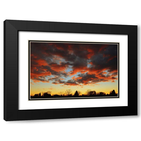 Canada, Manitoba, Winnipeg Clouds at sunset Black Modern Wood Framed Art Print with Double Matting by Grandmaison, Mike