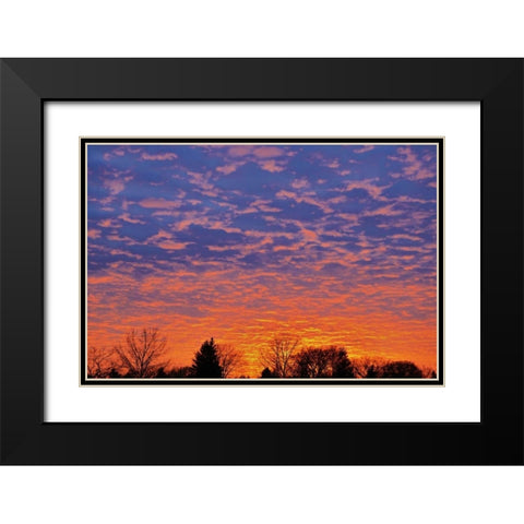 Canada, Manitoba, Winnipeg Clouds at sunset Black Modern Wood Framed Art Print with Double Matting by Grandmaison, Mike