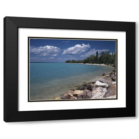 Canada, Manitoba, Little Limestone Lake Black Modern Wood Framed Art Print with Double Matting by Grandmaison, Mike