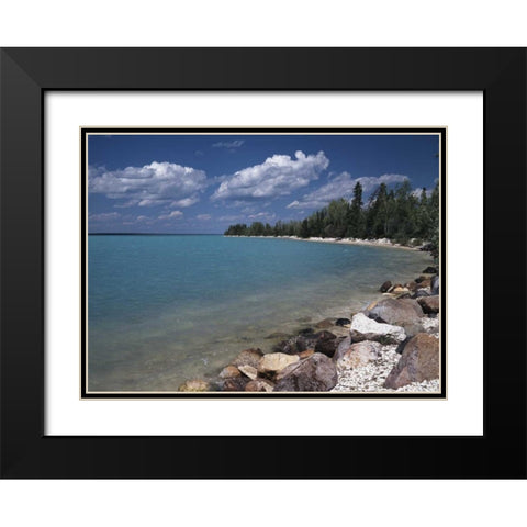 Canada, Manitoba, Little Limestone Lake Black Modern Wood Framed Art Print with Double Matting by Grandmaison, Mike
