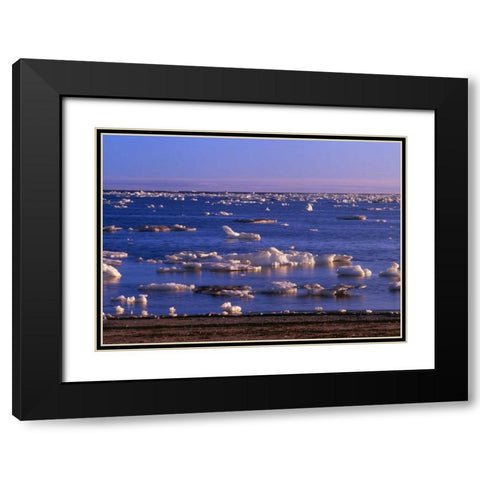 Canada, Churchill, ice floe in Hudson Bay Black Modern Wood Framed Art Print with Double Matting by Grandmaison, Mike