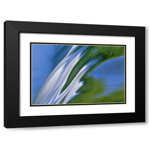Canada, Whiteshell PP Rainbow Falls in spring Black Modern Wood Framed Art Print with Double Matting by Grandmaison, Mike