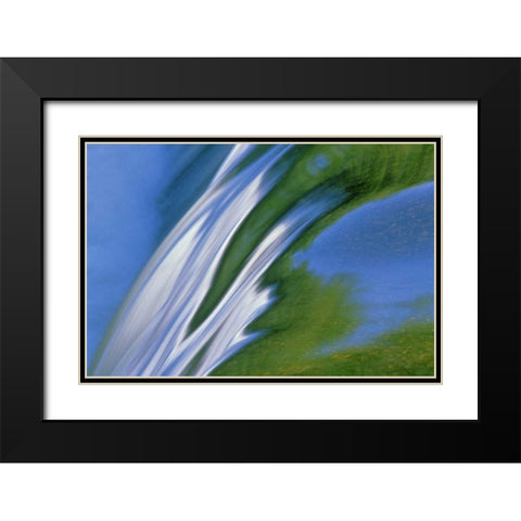 Canada, Whiteshell PP Rainbow Falls in spring Black Modern Wood Framed Art Print with Double Matting by Grandmaison, Mike