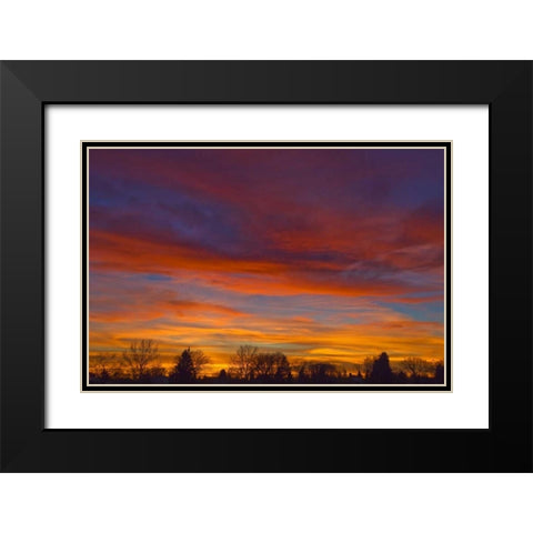 Canada, Manitoba, Winnipeg Sky at sunset Black Modern Wood Framed Art Print with Double Matting by Grandmaison, Mike