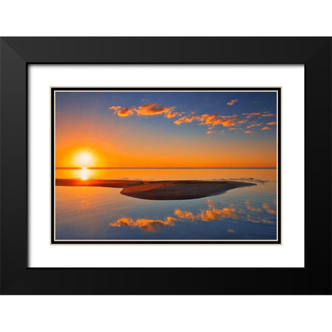 Canada-Manitoba-Matlock Sunrise on Lake Winnipeg Black Modern Wood Framed Art Print with Double Matting by Jaynes Gallery