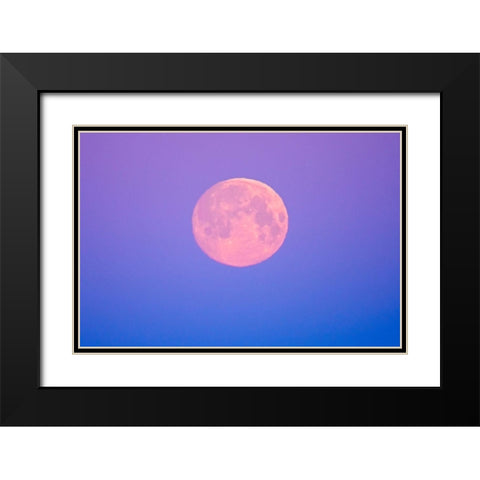 Canada-Manitoba-Dugald Full moon at dawn Black Modern Wood Framed Art Print with Double Matting by Jaynes Gallery