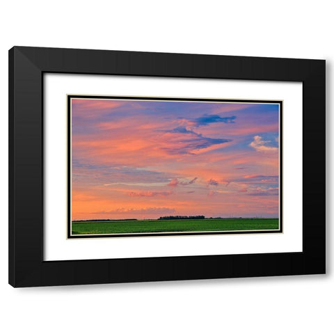 Canada-Manitoba-Dugald Clouds at sunset on prairie Black Modern Wood Framed Art Print with Double Matting by Jaynes Gallery