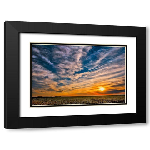 Canada-Manitoba-Dugald Clouds at sunset on prairie Black Modern Wood Framed Art Print with Double Matting by Jaynes Gallery