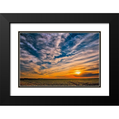 Canada-Manitoba-Dugald Clouds at sunset on prairie Black Modern Wood Framed Art Print with Double Matting by Jaynes Gallery