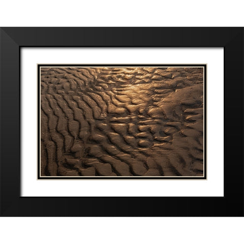 Canada- Manitoba- Winnipeg. Wave patterns on sandy beach of Lake Winnipeg. Black Modern Wood Framed Art Print with Double Matting by Jaynes Gallery