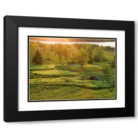 Canada, New Brunswick Sunset over St John River Black Modern Wood Framed Art Print with Double Matting by Anon, Ellen