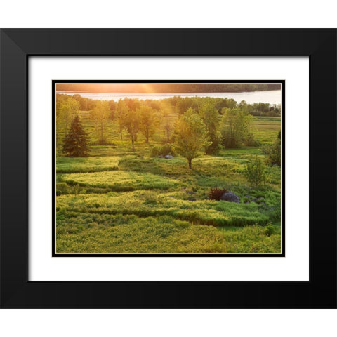 Canada, New Brunswick Sunset over St John River Black Modern Wood Framed Art Print with Double Matting by Anon, Ellen