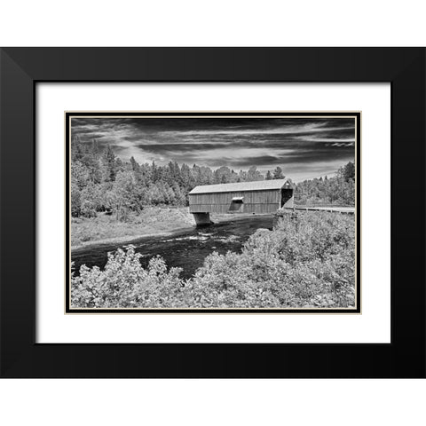 Canada-New Brunswick-St Martins Didgeguash River covered bridge Black Modern Wood Framed Art Print with Double Matting by Jaynes Gallery