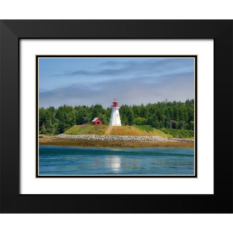 Maine-Lubec Mulholland Point Lighthouse as seen from the town of Lubec-Maine Black Modern Wood Framed Art Print with Double Matting by Eggers, Julie