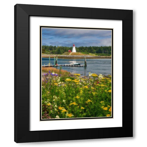 Maine-Lubec Mulholland Point Lighthouse as seen from the town of Lubec-Maine Black Modern Wood Framed Art Print with Double Matting by Eggers, Julie