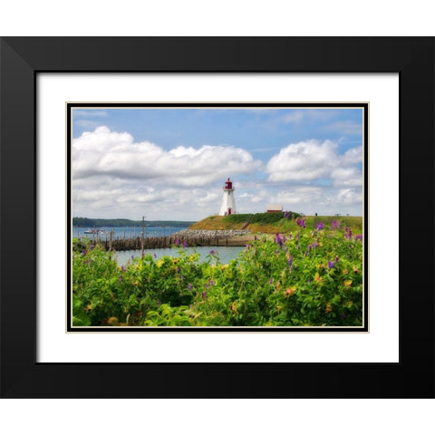 Canada-New Brunswick-Campobello Island Mulholland Point Lighthouse Black Modern Wood Framed Art Print with Double Matting by Eggers, Julie