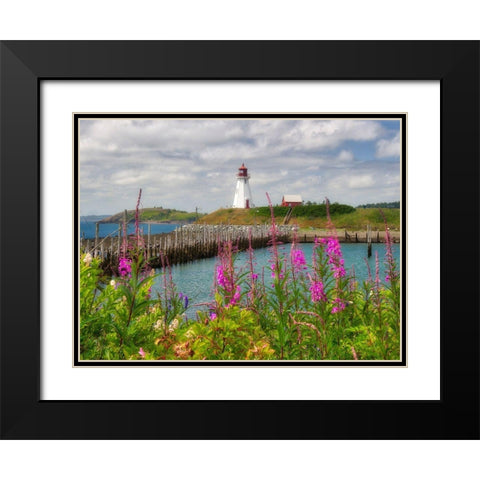 Canada-New Brunswick-Campobello Island Mulholland Point Lighthouse Black Modern Wood Framed Art Print with Double Matting by Eggers, Julie