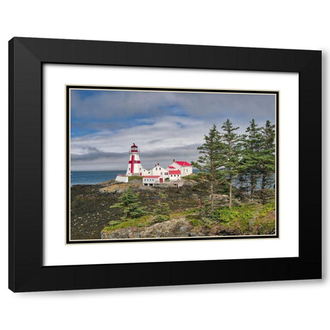 Canada-Campobello Island East Quoddy Head Lighthouse at the northernmost tip of Campobello Island Black Modern Wood Framed Art Print with Double Matting by Eggers, Julie