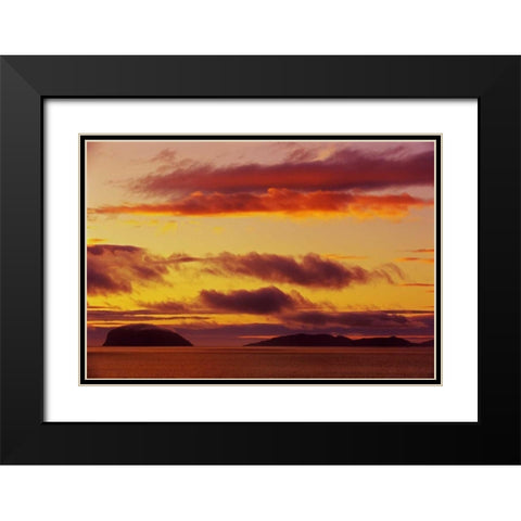 Canada, York Harbor Gulf of St Lawrence, sunset Black Modern Wood Framed Art Print with Double Matting by Grandmaison, Mike