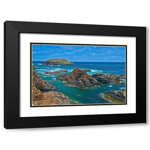 Canada-Newfoundland-Elliston Rocky shoreline on Atlantic Ocean Black Modern Wood Framed Art Print with Double Matting by Jaynes Gallery