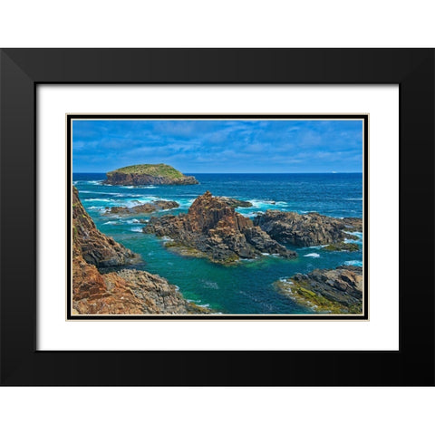 Canada-Newfoundland-Elliston Rocky shoreline on Atlantic Ocean Black Modern Wood Framed Art Print with Double Matting by Jaynes Gallery