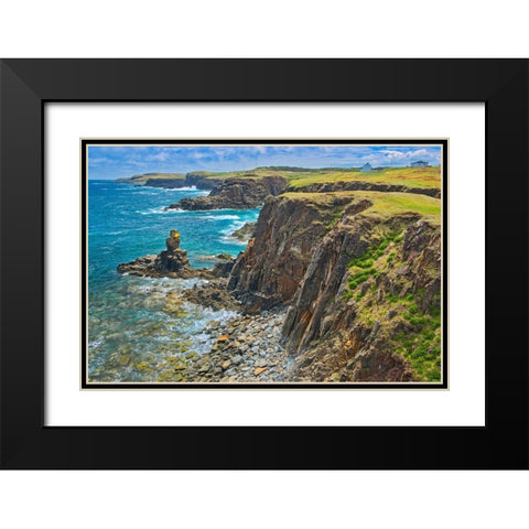 Canada-Newfoundland-Elliston Rocky shoreline on Atlantic Ocean Black Modern Wood Framed Art Print with Double Matting by Jaynes Gallery