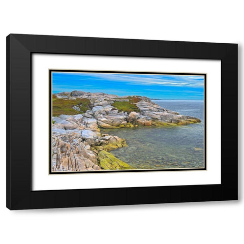Canada-Newfoundland-Rose Blanche Rocky shoreline along Atlantic Ocean Black Modern Wood Framed Art Print with Double Matting by Jaynes Gallery