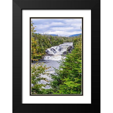 Bakers Brook Falls-Gros Mourne National Park-Rocky Harbor-Newfoundland-Canada Black Modern Wood Framed Art Print with Double Matting by DeFreitas, Michael