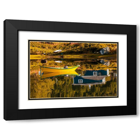 Small village of Renews-Avalon Peninsula-Newfoundland-Canada Black Modern Wood Framed Art Print with Double Matting by DeFreitas, Michael