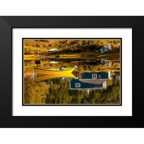 Small village of Renews-Avalon Peninsula-Newfoundland-Canada Black Modern Wood Framed Art Print with Double Matting by DeFreitas, Michael