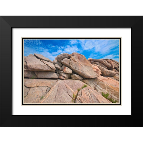 Canada-Nova Scotia-Cape Breton Island Rocky shoreline along Cabot Strait Black Modern Wood Framed Art Print with Double Matting by Jaynes Gallery