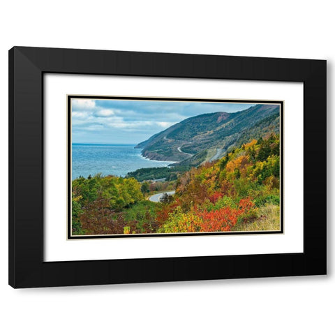 Canada-Nova Scotia-Cape Breton Island Coastline landscape along Gulf of St Lawrence Black Modern Wood Framed Art Print with Double Matting by Jaynes Gallery