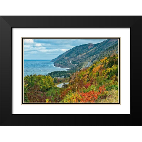 Canada-Nova Scotia-Cape Breton Island Coastline landscape along Gulf of St Lawrence Black Modern Wood Framed Art Print with Double Matting by Jaynes Gallery