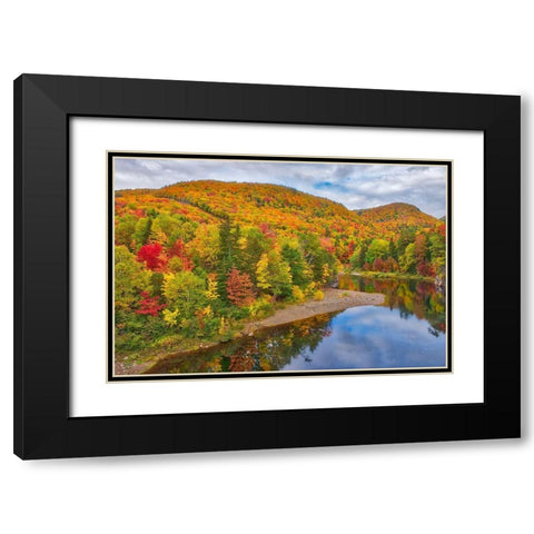 Canada-Nova Scotia Indian Brook and forest in autumn Black Modern Wood Framed Art Print with Double Matting by Jaynes Gallery