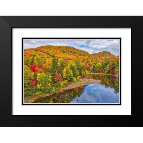Canada-Nova Scotia Indian Brook and forest in autumn Black Modern Wood Framed Art Print with Double Matting by Jaynes Gallery
