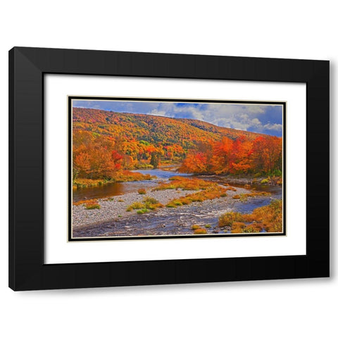 Canada-Nova Scotia-Cape Breton Island The North River and forest in autumn foliage Black Modern Wood Framed Art Print with Double Matting by Jaynes Gallery
