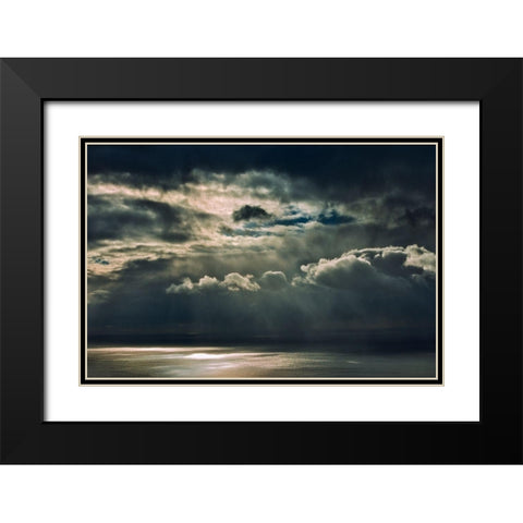 Canada-Nova Scotia-Cape Breton Island Storm clouds on Cabot Strait Black Modern Wood Framed Art Print with Double Matting by Jaynes Gallery