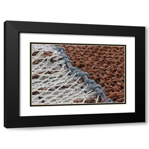 Fishing equipment was found on the docks of Lunenburg-Nova Scotia Black Modern Wood Framed Art Print with Double Matting by Ostrowitz, Mallorie