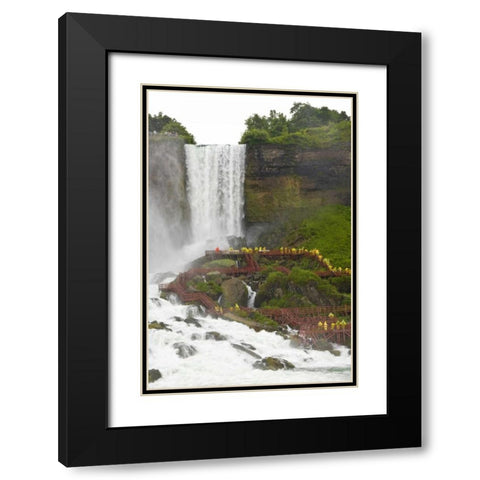 Canada, Ontario,Tourists at Niagara Falls Black Modern Wood Framed Art Print with Double Matting by Lord, Fred