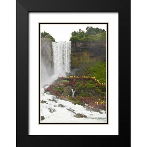 Canada, Ontario,Tourists at Niagara Falls Black Modern Wood Framed Art Print with Double Matting by Lord, Fred