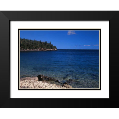 Canada, Ontario, lake Huron in Bruce Peninsula NP Black Modern Wood Framed Art Print with Double Matting by Grandmaison, Mike