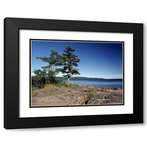 Canada, Ontario, Rossport, Lake Superior Black Modern Wood Framed Art Print with Double Matting by Grandmaison, Mike