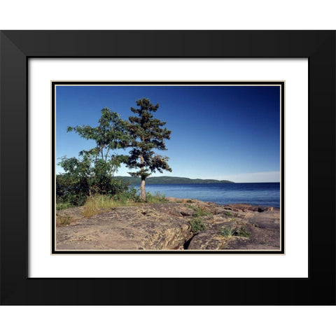 Canada, Ontario, Rossport, Lake Superior Black Modern Wood Framed Art Print with Double Matting by Grandmaison, Mike