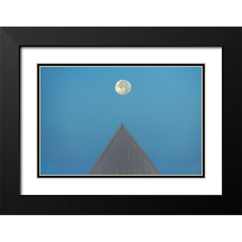 Canada, Ontario Full moon at Brock University Black Modern Wood Framed Art Print with Double Matting by Grandmaison, Mike