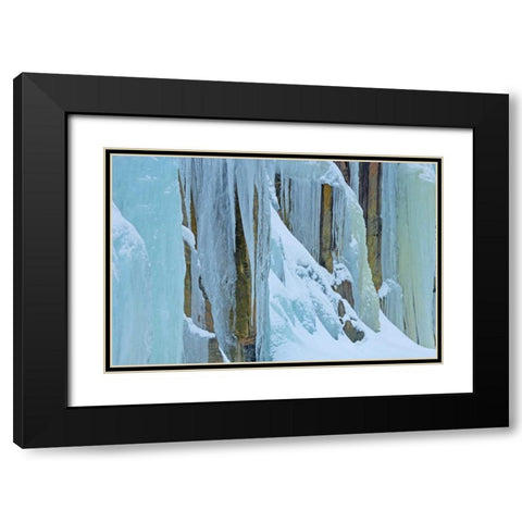Canada, Baysville Ice from frozen waterfall Black Modern Wood Framed Art Print with Double Matting by Grandmaison, Mike